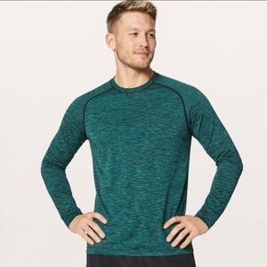 Lululemon Metal Vent Tech Long Sleeve Top Sz M Spirit Green Black